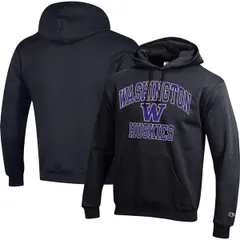 チャンピオン メンズ アウター パーカー・スウェット Mens Champion Black Washington Huskies High Motor Pullover Hoodie Black ブラック