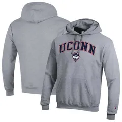 チャンピオン メンズ アウター パーカー・スウェット ロゴ フリース MensChampion Heather Gray UConn Huskies Arched Logo Fleece Pullover Hoodie Heather Gray グレー