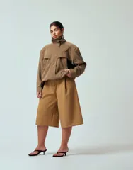 エイソス レディース ボトムス ハーフパンツ・ショーツ ASOS DESIGN Curve longline tailored cullottes in camel キャメル