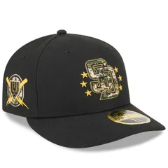 ニューエラ メンズ アクセサリー 帽子 Mens New Era Black San Diego Padres 2024 Armed Forces Day Low Profile 59FIFTY Fitted Hat Black ブラック