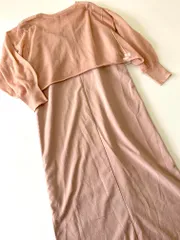 natural couture ナチュラルクチュール 定価7590円 シアーニット+キャミワンピースセット ワンピース ピンク  ■◆レディース