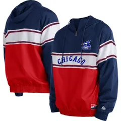 ニューエラ メンズ アウター ジャケット・ブルゾン パーカー Mens New Era Navy Chicago White Sox Ripstop Raglan QuarterZip Hoodie Navy ネイビー