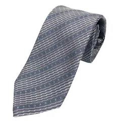 BVLGARI ブルガリ ネクタイ ストライプ セブンフォールドタイ シルク100％ ブルー メンズ 未使用 aq12852