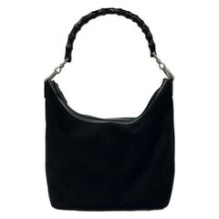 美品 Gucci グッチ バンブーバッグ ショルダーバッグ GG柄 黒 4095 