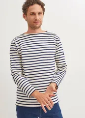 セイントジェームス レディース トップス シャツ Saint James GUILDO Boat Neck Heavyweight Breton Stripe Shirt EcruNavy エクリュ