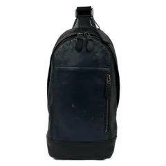 COACH(コーチ) ワンショルダーバッグ マンハッタン スリング パック スポーツ カーフ レザー 72096 黒×ダークネイビー レザー