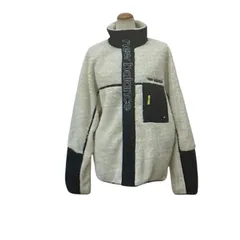 186000 現状品 NEW BALANCE ニューバランス ボア フリースジャケット ブルゾン L ホワイト/ネイビー レディース