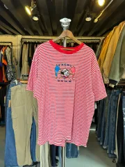 90s ディズニー ミッキーマウス ストライプ Tシャツ