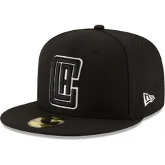 ニューエラ レディース アクセサリー 帽子 ロゴ Mens New Era Black LA Clippers Black White Logo 59FIFTY Fitted Hat Black ブラック