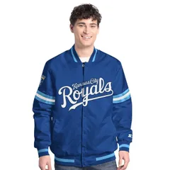 スターター メンズ アウター ジャケット・ブルゾン MensStarteroyal Kansas City Royalscout FullSnap Varsity Jacket Royal