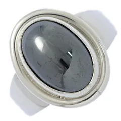 Georg Jensen ジョージジェンセン オーバル ヘマタイト リング 指輪/Sv925-7.2g/13号/#53/シルバー【♀】【S】【レディース】★■603727【中古】のサムネイル