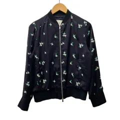 AKIRA NAKA(アキラナカ) ブルゾン サイズ36 S レディース美品  - ダークネイビー×白×マルチ 長袖/刺繍/フラワー(花)/春/秋