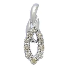 美品 0.16ct リーフモチーフ ブラウンダイヤモンド ペンダントトップ/K18WG/750-1.4g/ホワイトゴールド 【♀】【S】【レディース】★■605042【中古】