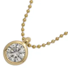 0.516ct 大粒 シンプルライン ダイヤモンド ネックレス ペンダント/K18YG/750-2.4g/イエローゴールド 【♀】【S】【レディース】★■605023【中古】