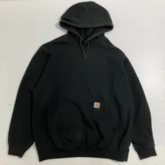 ◆ Carhartt カーハート パーカー スウェット プルオーバー 裏起毛 トップス トレーナー フ―ディー ブラック Lサイズ メンズ 古着
