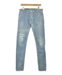 バルマン ダメージ加工 ノーカラー デニムシャツ Lサイズ BALMAIN 