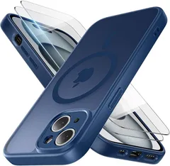 iPhone 15 用 ケース レンズ全体をカバー【強化フィルム2枚付き】Magsafe対応・米軍規格 いphone15 スマホケース 耐衝撃 指紋防止 滑り止め マグネット搭載 ワイヤレス充電 耐久性 黄ば 全面保護 あいふおん15ケース 6.1インチ用