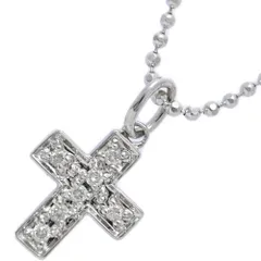 0.07ct FOLLI FOLLIE フォリフォリ クロスモチーフ ダイヤモンド ネックレス ペンダント K18WG/750-3.2g ホワイトゴールド 【♀】【S】【レディース】★■606723【中古】