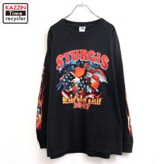 00s イーグル バイカー モーターサイクル 袖プリント 長袖Ｔシャツ メンズ 表記XXLサイズ