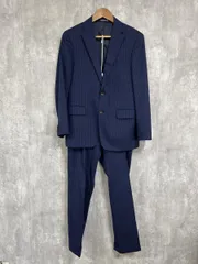 persons for men パーソンズフォーメン ストライプ セットアップ ジャケット パンツ スーツ 紺 ■■ メンズ