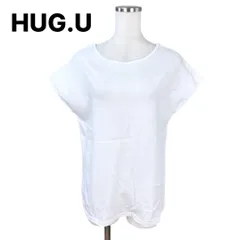 HUG.U　ハグユー　程よくゆるいフレンチTee カットソー　大人のフレンチTシャツ　半袖カットソー　白　無地　Mのサムネイル