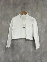 adidas originals アディダスオリジナルス オーバーサイズ ハーフジップ ショート丈 スウェット sizeXS/白 ■◇ レディース