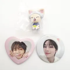 StrayKids アイエン EXHIBITION 展覧会 エクシビジョン 缶バッジ 2種 コンプ セット ＋FoxI.Ny SKZOO サウナフィギュア ガチャ ガシャポン ストレイキッズ スキズ SKZ