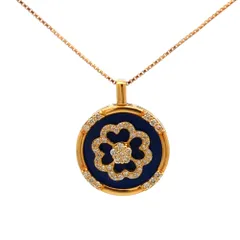 0.47ct スウィング 12月 誕生石 1P ラピスラズリネックレス ペンダント K18YG/750-7.5g イエローゴールド 【♀】【A】【レディース】★■610444【中古】