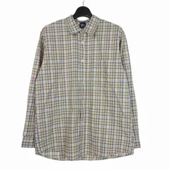 ステューシー STUSSY 90s 紺タグ ロゴ刺繡 チェックシャツ カットソー 長袖 M マルチカラー