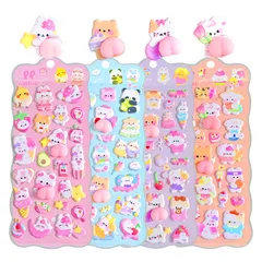 4枚セット おしりシール 全4種類 3D 立体 シール お尻 ぷっくり キラキラ ぷくぷく むにむに かわいい 可愛い シール帳 ノート デコ デコレーション シール交換 うさぎ くま 動物 パンダ スイーツ 食べ物 いちご 柔らかい ソフト ステッカー