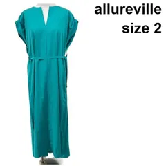 □ アルアバイル allureville ロングワンピース スラッシュネック エメラルドグリーン 2 Mサイズ レディース S6D504のサムネイル