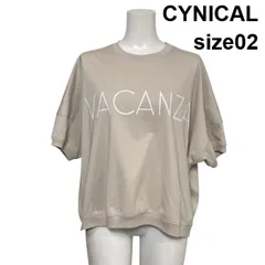 ◇ シニカル CYNICAL デザインカットソー Tシャツ 半袖 VACANZAロゴ オーバーサイズ ベージュ 綿混 02 M 9号 レディース S6D530のサムネイル