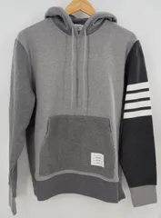 THOM BROWNE/トムブラウン 4bar プルオーバーパーカー トリコロール グレー サイズ3 MJT074F 00535982のサムネイル