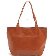 h w レザースクエア トートバッグ オレンジ系色 本革 新品 - メルカリ
