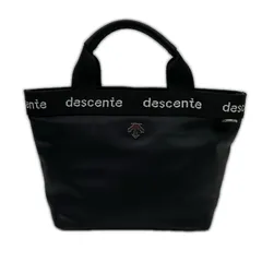 中古 デサントゴルフ DESCENTE GOLF カートバッグ  ブラック 保冷ラウンドバック ジャガードロゴ スポーティのサムネイル