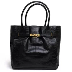 レザージュエルズ／LEATHER JEWELS バッグ ハンドバッグ 鞄 トートバッグ レディース 女性 女性用 レザー 革 本革 ブラック 黒  17P82A クロコ型押し