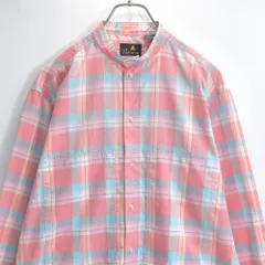 80～90s Liz Claiborne リズクレイボーン チェック柄 スタンドカラー プルオーバー シャツ パステル ペールトーン ヴィンテージ ビンテージ USA アメリカ古着 レディースXL相当
