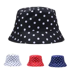 【新品】ドット 柄 リバーシブル バケット ハット Bucket Hat (4色)水玉＆無地【送料無料】