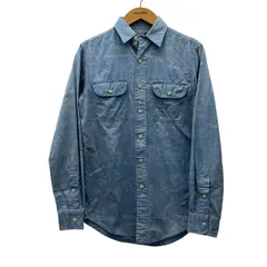 POLO RALPH LAUREN ポロ ラルフローレン メンズ 長袖 シャツ 90’S 地図柄 ブルー系 XSサイズ