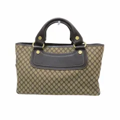 セリーヌ CELINE ブギーバック マカダム ハンドバッグ キャンバス レザー レディース
