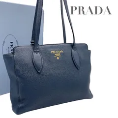 【価格交渉/質問大歓迎♪】【極美品】プラダ　ヴィッテロダイノ　トートバッグ　ロゴ　ネイビー系　6121