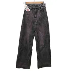 エモダ EMODA ユーズド ライク ワイド ジャスト ウエスト ジーンズ バギー デニム パンツ レディース JPN：S 