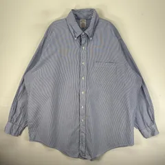 古着 90's～00's/90年代～00年代 ブルックスブラザーズ Brooks Brothers 長袖シャツ ボタンダウン USA製 XL  ブルー系 ストライプ メンズ