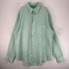 古着 ブルックスブラザーズ Brooks Brothers 長袖シャツ ボタンダウン 胸ポケット L  グリーン系 無地 メンズ