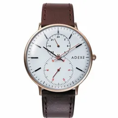 ★新品★未使用★ADEXE★アデクス★アナログ★ホワイト★ブラウン★ローズゴールド★2045B-02★のサムネイル