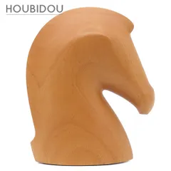 エルメス HERMES オブジェ サマルカンド ウッド レザー マホガニー材 ナチュラル ペーパーウェイト 文鎮 オブジェ 馬 ウマ モチーフ  【箱】【中古】のサムネイル