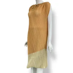 美品 ISSEY MIYAKE イッセイミヤケ PLEATS PLEASE プリーツプリーズ ワンピース サイズ３イエロー 2WAYのサムネイル