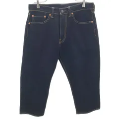 美品 Levi's リーバイス 505 クロップド デニムパンツ W32 インディゴ ジーンズ メンズ 古着