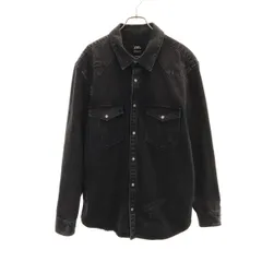 ZARA ザラ ヴィンテージ加工 デニム シャツジャケット XL ブラック メンズ 古着