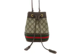 GUCCI　グッチ　オフィディア　GGスプリーム 　ミニバケットバッグ   550620  カーフ/GGスプリームキャンバス   ベージュ×エボニー   ショルダーバッグ    レディース【中古】【207】2148104019257